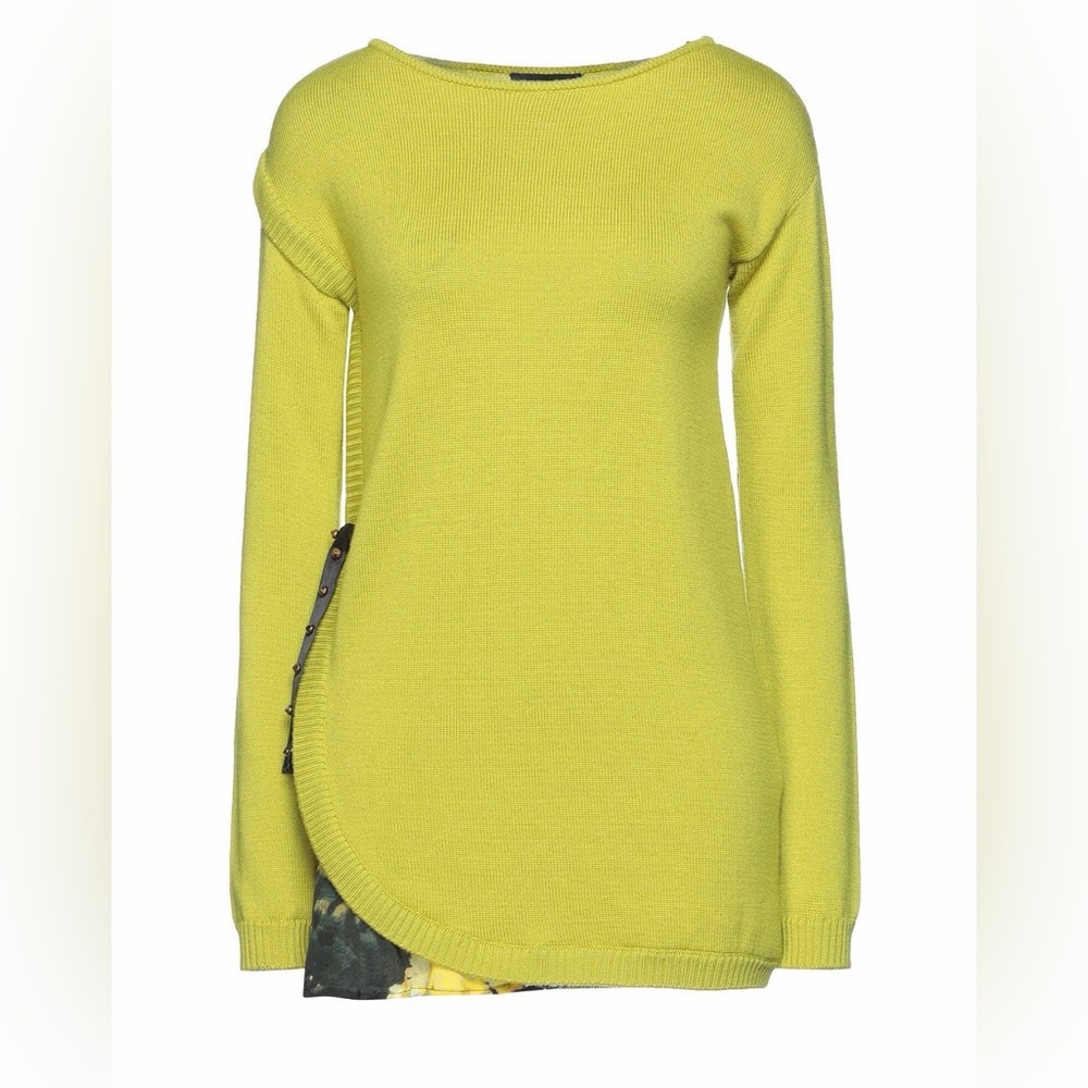 CAVALLI CLASS | Lime Green Asymmetrical Sweater